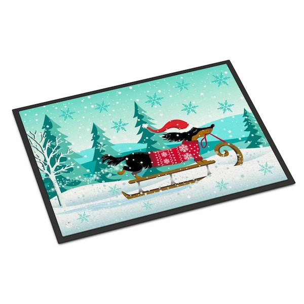 Carolines Treasures 18 x 27 in. Merry Christmas Dachshund Indoor or Outdoor Mat VHA3030MAT - main